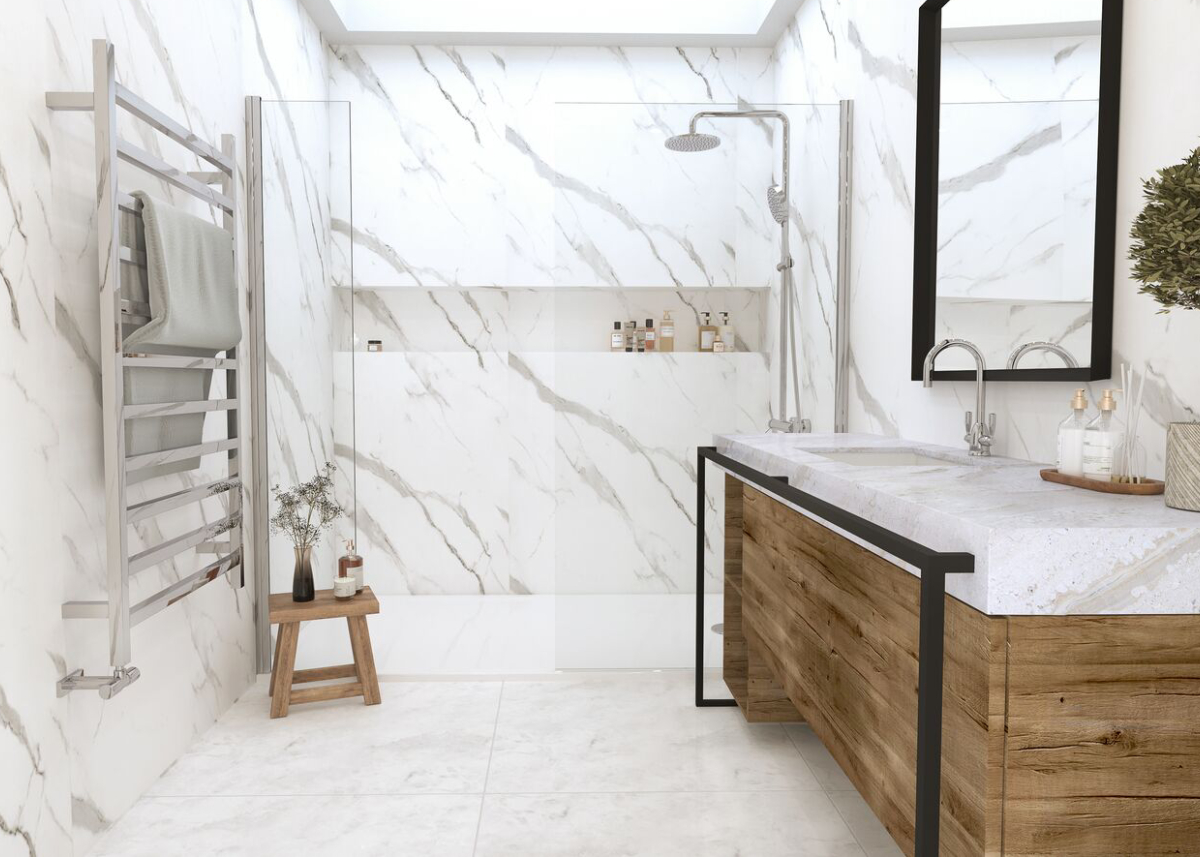 marble effect tile wall panel